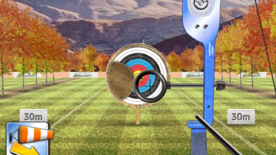 Archery World Tour — alvo de tiro com arco num campo de outono