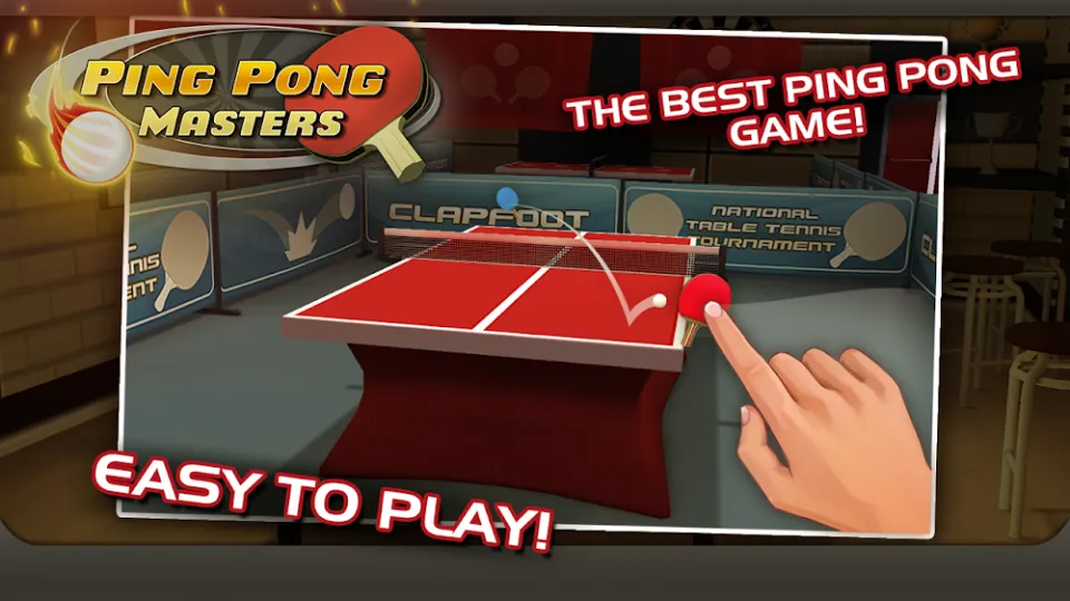 Ping Pong Masters — mesa de ténis de mesa vista de frente
