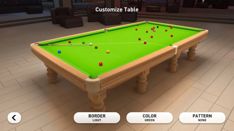 Mesa de snooker personalizada em Real Snooker 3D