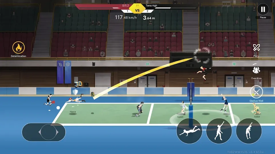 Jogada de voleibol em The Spike Cross