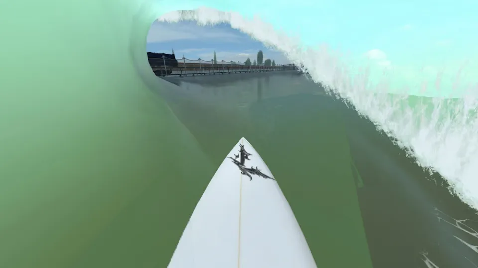 Interior de uma onda em True Surf