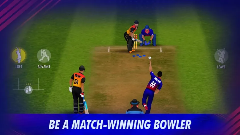 World Cricket Championship 3 — lançamento visto da perspetiva do lançador